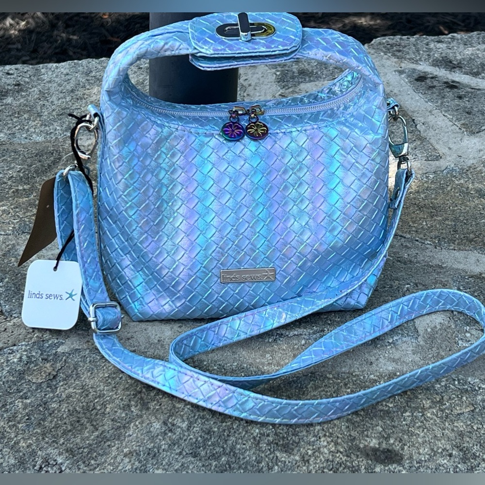 Iridescent Blue Crossbody Bag